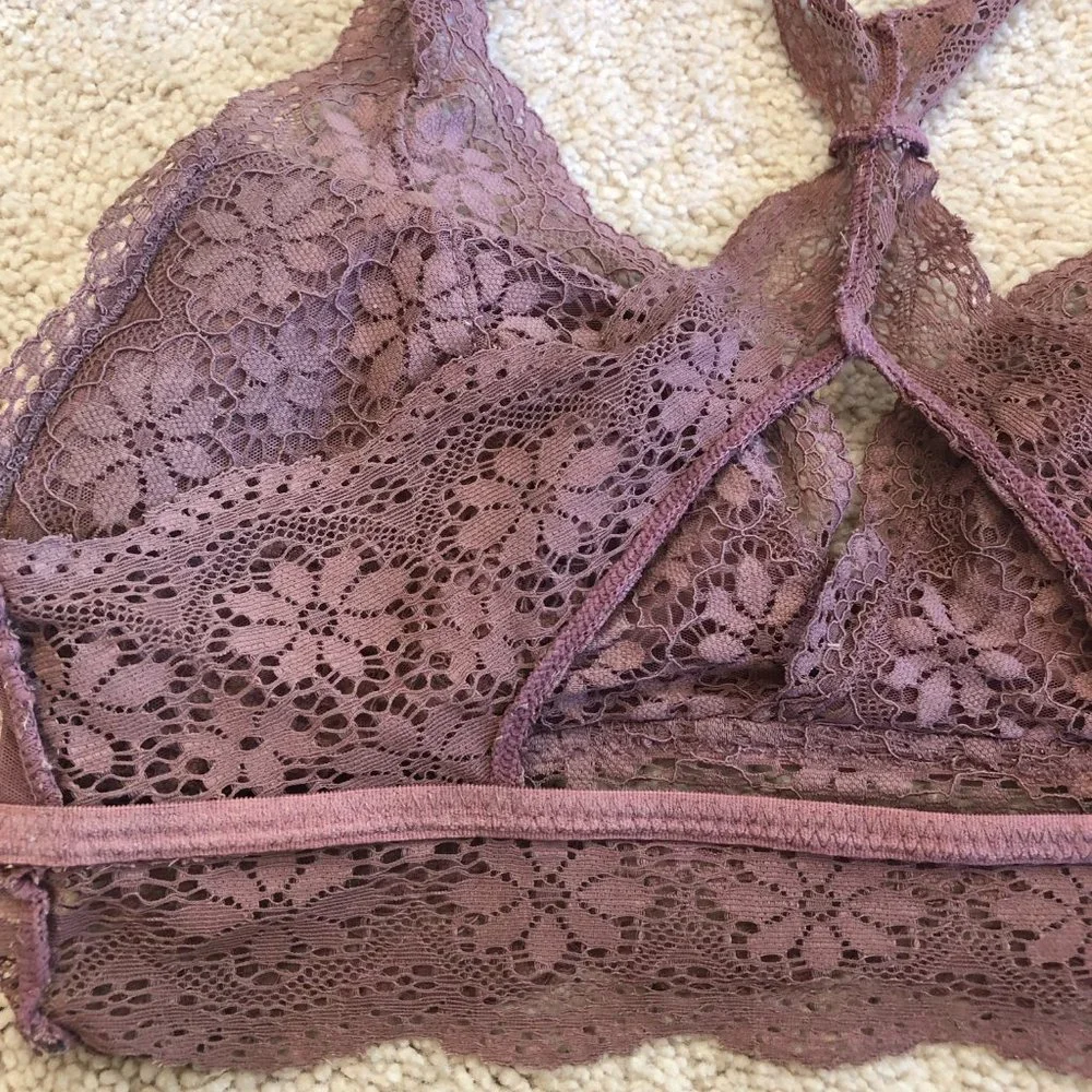 Aerie Racerback Lace Padded Wireless Bralette Size X-Small - Picture 10 of 11